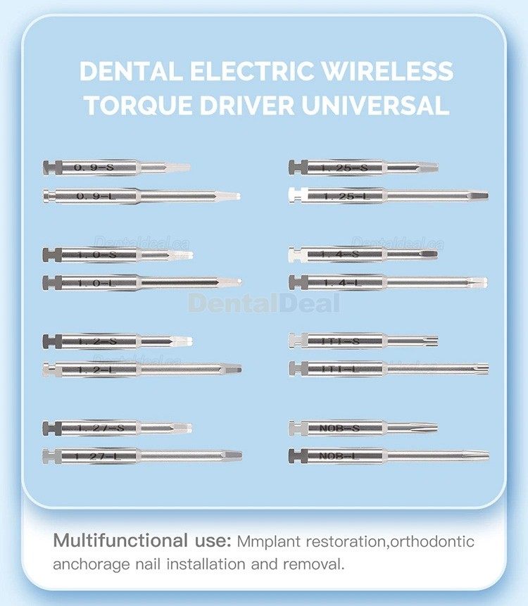 Betterway Motor X Electric WirelessUniversal Implant Torque Wrench Set with 16pcs Drivers